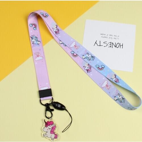 Universal Cartoon Unicorn Broadband Fabric Adjustable Mobile Phone Lanyard for iPhone 11 Xs Lanyard Neck Strap Hang Rope