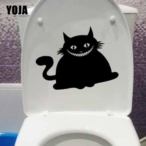 YOJA 23.5X18CM Cheshire Cat Crazy Pet Cartoon Bedroom Wall Decal Toilet Stickers Home Decor T5-0089