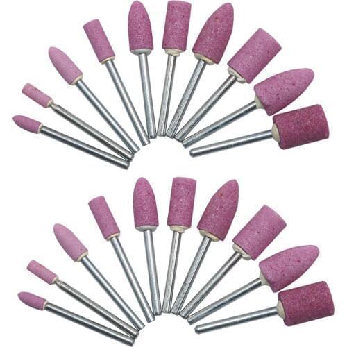 1/8" Shank Abrasive Mounted Stone Grinding Wheel Head Rotary Tool Kit 20pcs/Set