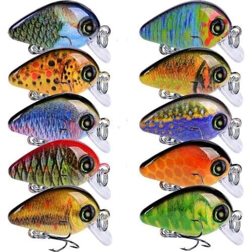 1pcs 1.95g/2.85cm Mini Crankbait Fishing Lure Lifelike Hard Bait Top water Swim Bait Wobbler Fishing Tackle Pesca 0.2-0.6m