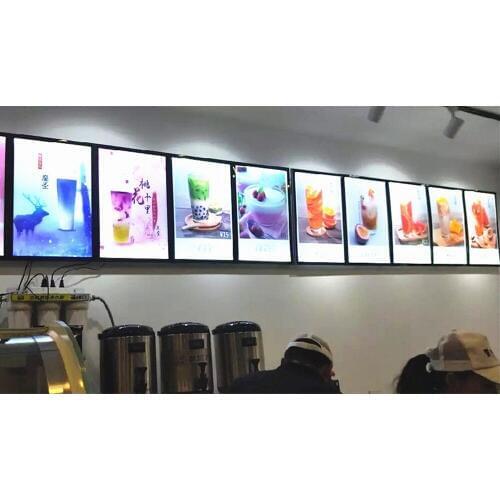 10 Units A2 Ultra Slim Black Magnetic LED Menu Panels,Restaraunt Menu Light Boxes Signs for Fast Food