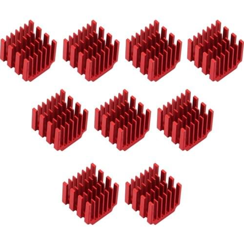 10pcs/lot Motor Driver Heat sinks Cooling Block Heatsink for DRV8825 Red