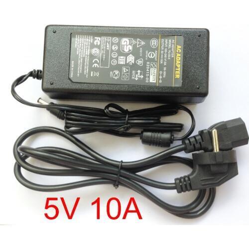 High quality 10PCS DC 5V 10A LED Power Supply For WS2812B WS2811 LPD8806 WS2801 LED Strip Light UK,US,EU,AU plug +Free shipping