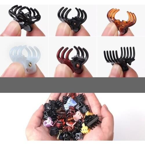 12Pcs /Set Small Plastic Hair Clips Claws Mini Clamps Fashion Girls Crab Hair Claw Gifts For Girls Women