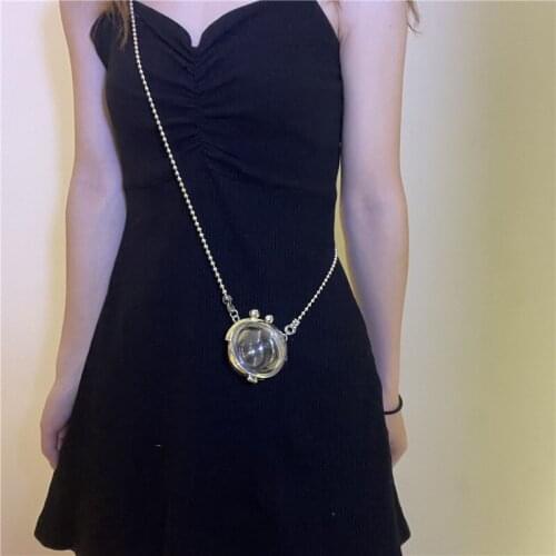 2021 Long Chain Crossbody Shoulder Bags Acrylic Transparent Round Evening Mini Bags