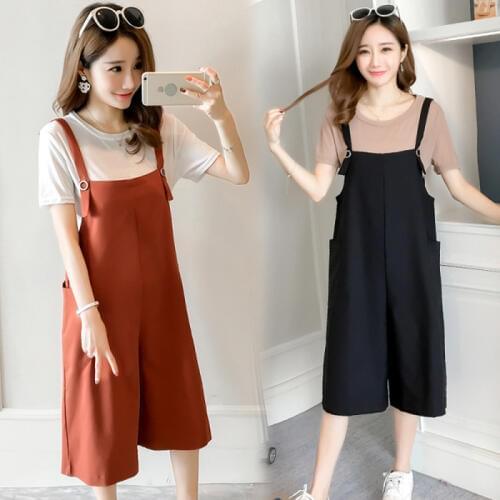 3785# Wide Leg Loose Maternity Short Overalls Summer Fashion Jumpsuits Clothes for Pregnant Women Pregnancy Rompers Bib Pants