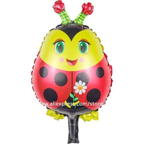 50pcs/lot Ladybug Cartoon Foil Balloons Animals shaped for Party Decoration birthday party Helium Balloons for Child Gifts festa