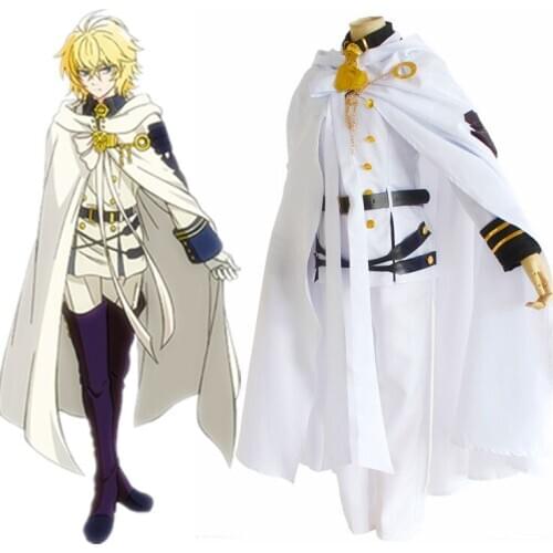 Anime Seraph of The End Owari No Seraph Mikaela Hyakuya Cosplay Costume Full Set Uniform Dress with Cloak