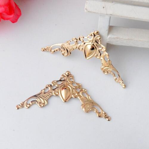 Free shipping 20Pcs Photo Album Angle Pressure Angle Corner Protector Protects Golden Color Metal Bag Edge Angle 57x41mm F0873