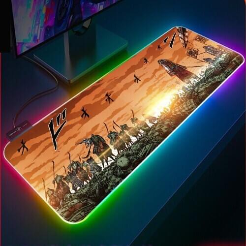 XGZ Kyoukai Kingdom Anime RGB Large Gaming Mousepad Black Seam Anime Pad LED Laptop Desk Mat Rubber Non-Slip Gaming Mousepad XXL