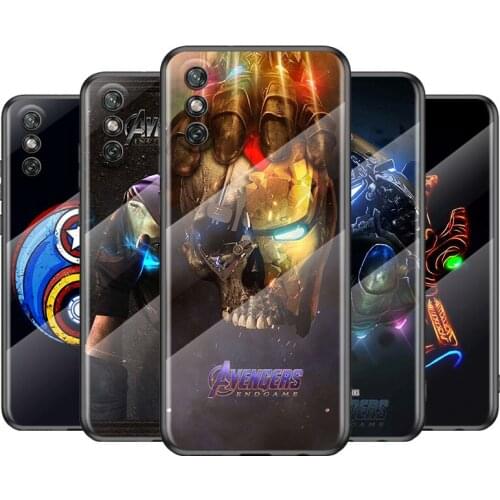 Tempered Glass Cover Marvel Avengers-Logo For Huawei Y6 Y7 Y9 Y5P Y6P Y8S Y8P Y9A P Smart Z 2019 2020 2021 Phone Case