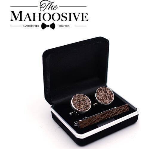 Wood Cufflinks Tie Clip Set Luxury Bonito Wood Stone Gemelos Classic Clasp Necktie Tie Pin Bar xt-011