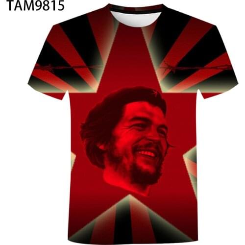 T-shirt Cuban revolutionary leader Che Guevara 3D printed streetwear men’s and women’s casual fashion O-neck T-shirt oversized T