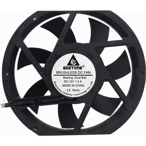 Gdstime 5pcs DC 12V 175mm x 150mm x 25mm Dual Ball Computer Case Cooling Fan 175x150x25mm Cooler