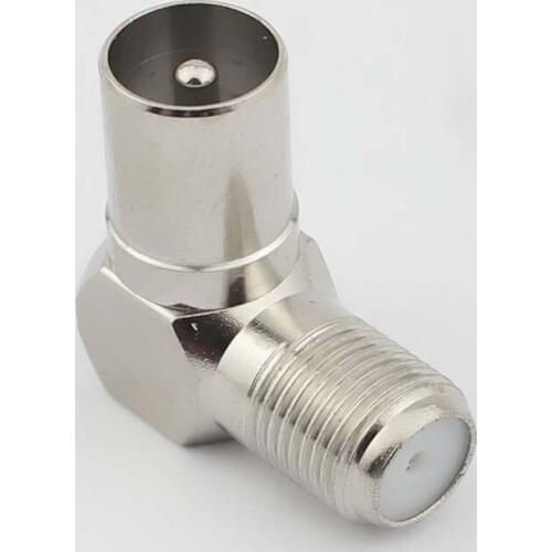 F-Type Female to Male PAL RF Aerial TV Antenna Cable Plug Right Angle Adapter new