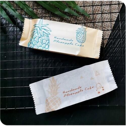 Cotton Paper Bag plastic bag Pineapple Cake Packaging Wrapper plastic tray For Cookie Candy food,1000 Pcs/lot