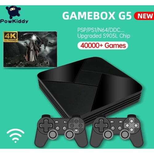POWKIDDY Game Box G5 S905L WiFi 4K HD Super Console X 50+ Emulator 40000+ Games Retro TV Box Video Game Player For PS1/N64/DC