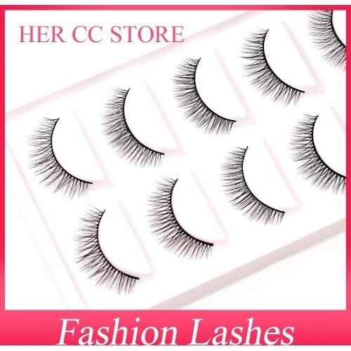 INDIVIDUAL PACKING 5PAIRS 0.07mm 3D SOFT DRAMATIC NATURAL THICK FALSE EYELASHES HIGH QUALITY MAKUP（F4)