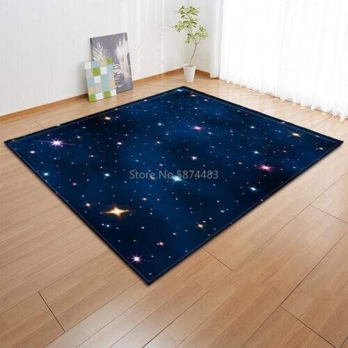 Nordic Galaxy Space Stars Carpet Kids Play Room Bedroom Decoration Mat Area Rug Girls Room Big Carpets for Home Living Room