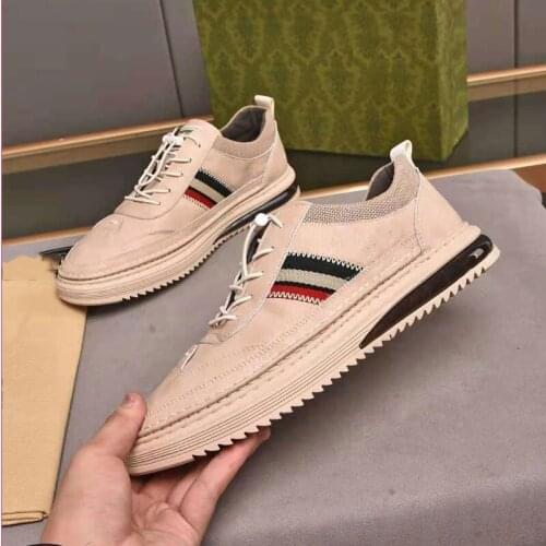 Men Fashion Genuine Leather Leisure Shoes High Quality Casual Lace-up Sneakers Korean Male Versatitle Trainers Footwear