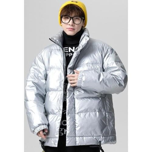 Shiny White Duck Down Down Jacket Hooded Youth Lovers Thick Warm and Cold Jacket Handsome Trend Men Winter Coat