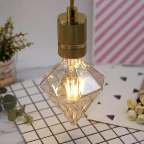 Edison Bulb 220V 4W E27 LED Bulb Shaped Lamp Tip Drill Filament Decoration Lamp Retro Gold Diamond Spiral Bulb Chandelier