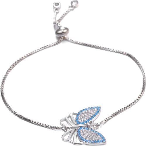 Fashion women Bracelet Elegant Simple Crystal Butterfly Bracelet Bangle For Women Chain Jewelry Gold/ /Rose Bracelets