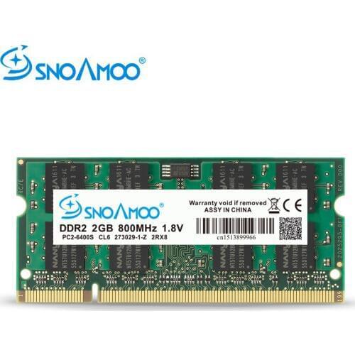 SNOAMOO Laptop RAMs DDR2 2GB 667MHz- 800MHz PC2-6400S 200Pin 1.8V 2Rx8 SO-DIMM Computer Memory Warranty