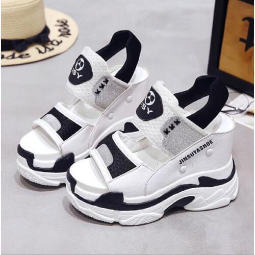 New heightening thick bottom breathable lightweight comfortable non-slip shock absorption casual fashion shoes women