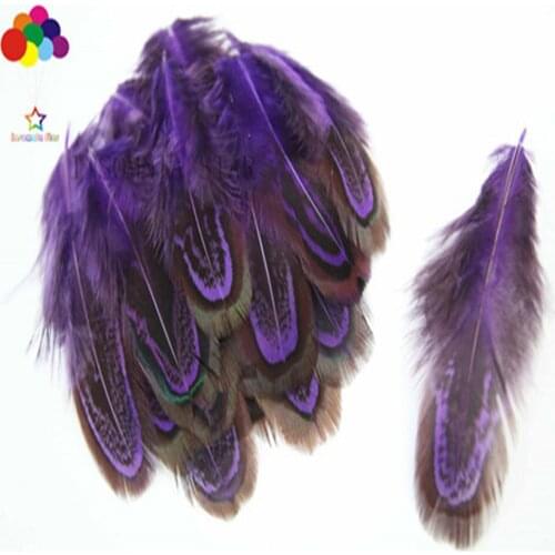 Wholesale 5-10CM (2-4 inches) Pheasant Feather Dyed Purple 100PCS DIY Craft Headdress Earrings Accessories Feather