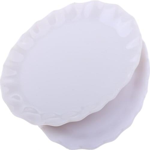2x1/12 Plastic Miniature Middle Saucer Dish Dollhouse Tableware Accessories