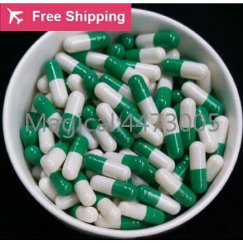 Size0# 1# 2# 1000 pcs/lot.green-white colored hard gelatin empty capsules, hollow gelatin capsules ,joined or separated capsules