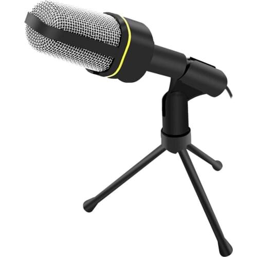 SF-920 Professional Unidirectional Sound Microphone with Stand Holder for PC Laptop Support Singing and Chatting