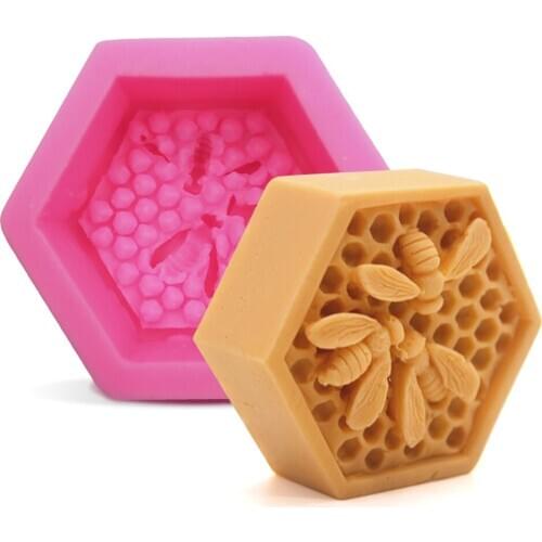 3D Honeycomb Bee Fondant Silicone Mold DIY Chocolate Mousse Cake Decoration Handmade Soap Mold