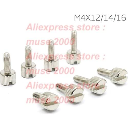 Steel thumb screw M4 *12 14 16 Slingshot fasten coin sloted width adjusting fastener knurling handle manual