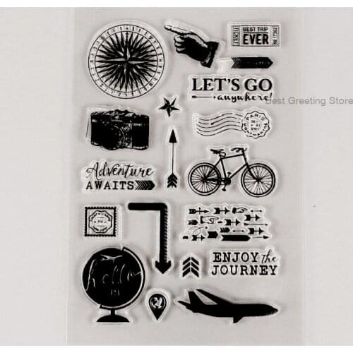 Travel stamps for scrapbooking journey stamps silicone travelers notebook adventure awaits planner stamps