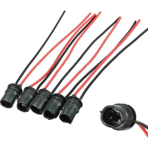 Universal 10pcs 12V Rubber T10 W5W Car Auto Light Bulb Round Socket Lamp Holder Base Connector Replace Accessories