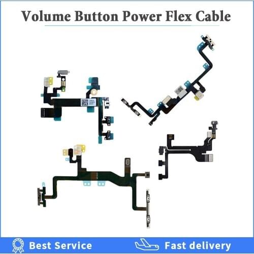 High Quality Volume Button Flex Cable with Metal Holder For iPhone 5 5S 6 6s 7 8 Plus Power Switch On Off Button Key Flex Cable