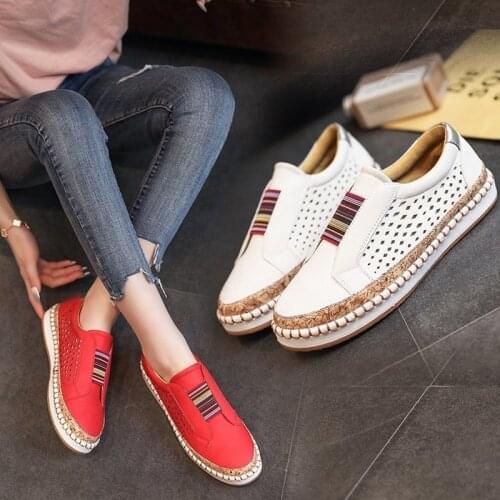 Shoes for Woman Spring 2021 New Pu Flock Casual Flat Heels Women Slip on Platform Sneakers Zapatillas Mujer Plus Size 35-43
