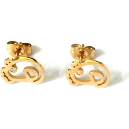 FairLadyHood 2019 Fashion Ctue Pig Earrings Stainless Steel Women Earrings Rose Gold Color Earrings For Girl Best Gift