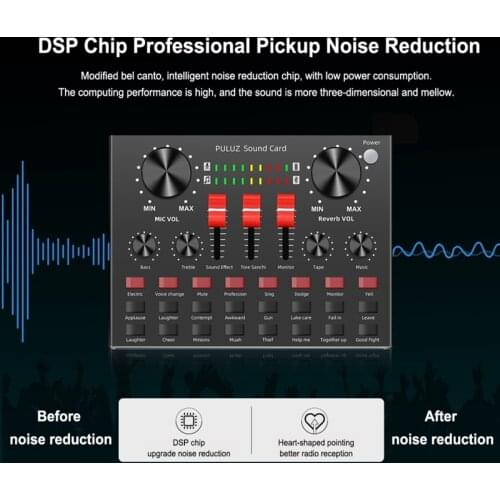 Sound Card Bluetooth Singing Recording Sound Mixer for Laptop PC Computer