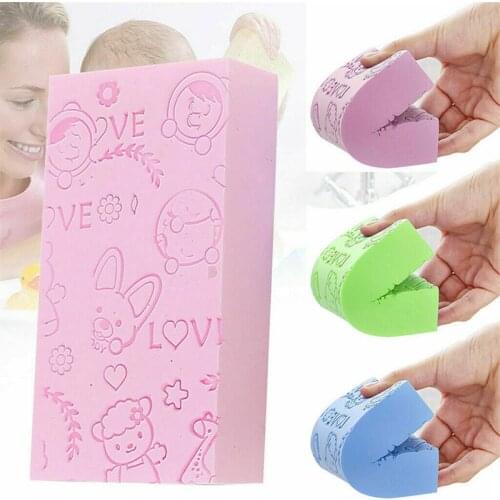 1PC Baby Bath Sponge Cartoon Printed Scrub Shower Baby Bath Scrubber Exfoliating Beauty Skin Care Sponge Face Cleaning Brush