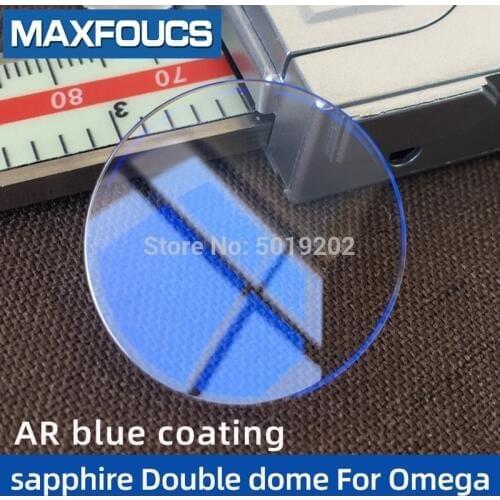 1 Pieces Sapphire Watch Glass Watch partl with Blue AR Coating Double dome ForOmega The constellation series Hippocampal