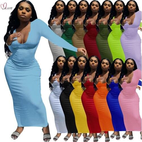 15 Colors 2021 Long Summer Dresses Women Casual Simple Style Overall Dress Maxi Multi Way Sundresses F2980 Long Sleeve