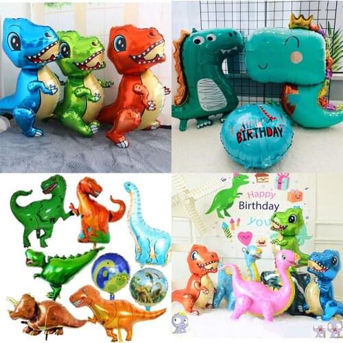 3D Foil Balloons Dinosaur Theme Birthday Party Decoration Wedding Baby Shower Jungle Animal Christmas Supplies Helium Globos