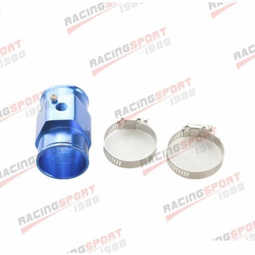 42mm Water Temperature Joint Pipe Sensor Gauge Radiator Hose Adapter Kit Blue