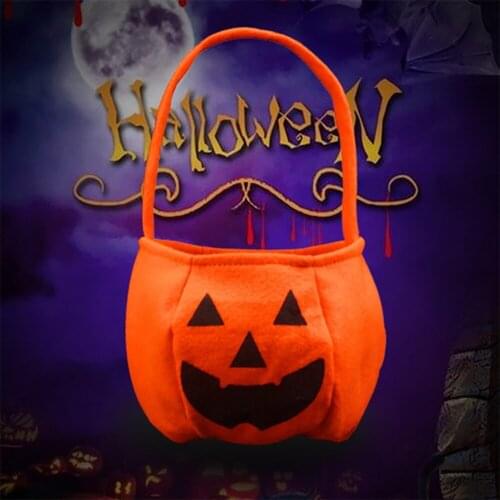 5pcs Halloween Loot Party Kids Pumpkin Trick Or Treat Tote Bags Candy Bag Halloween Candy Storage Bucket Portable Gift Basket