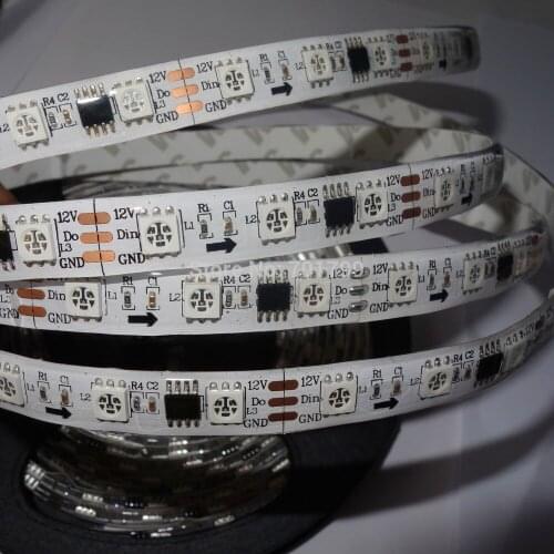 Promotion!! 5m DC12V WS2811 300LEDs (20pixes/m) led digital strip;waterproof by silicon coating;WHITE PCB