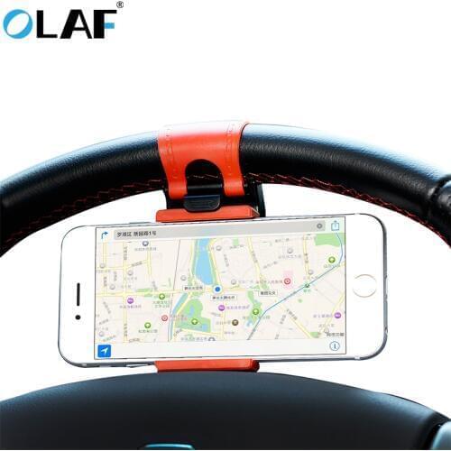 Olaf Universal Car Phone Holder for iphone 7 8 Plus X 10 Car Steering Wheel Clip Holder For Samsung HTC Support Mobile Phone GPS