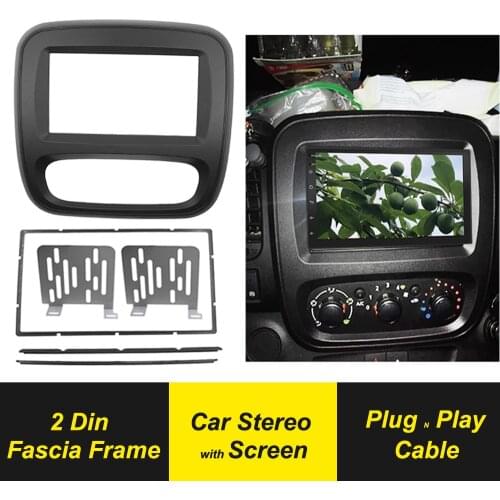 2Din Fascia Android Car Multimedia Recorder Player Radio DVD Panel Frame For Renault Trafic For Opel Vivaro 2015 GPS Navigation